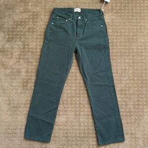 Etica - Rhea Mid Rise Straight Green Jean